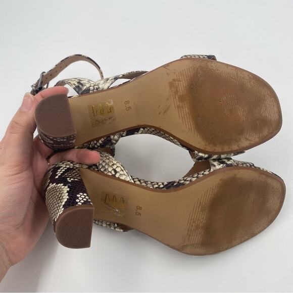 Madewell The Liv Sandal Snake‎ Embossed Leather Block Heel Strappy - Picture 9 of 9